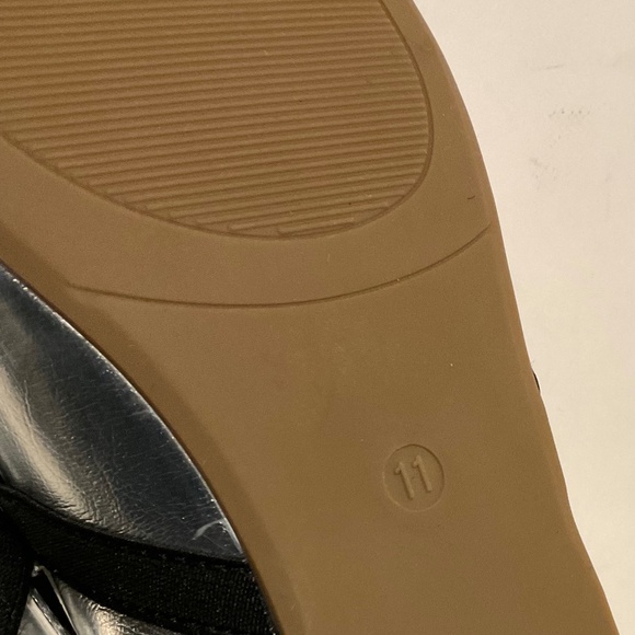 RACHEL Rachel Roy Calm Square Toe Silver Black Ballet Flats Size 11 LIKE NEW - Picture 8 of 9